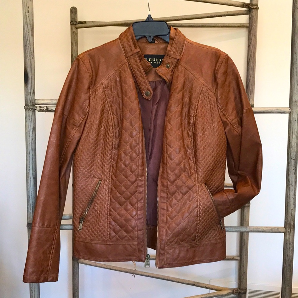 Guess Women’s Faux Leather Moto Jacket size L
